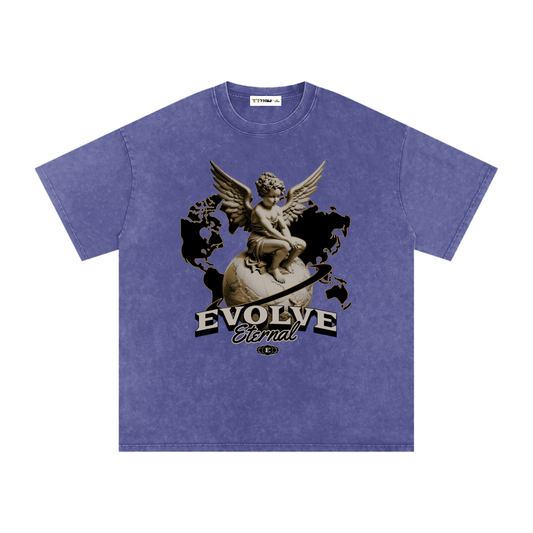 Snow Washed Oversized Cotton T-Shirt