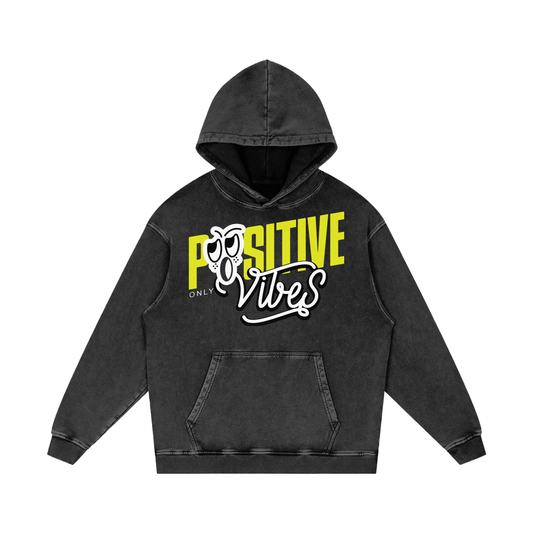 Snow Washed Loose Cotton Hoodie