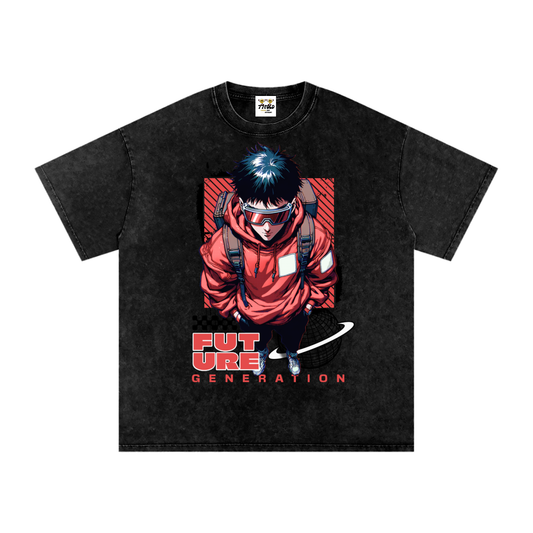 Snow Washed Oversized Cotton T-Shirt