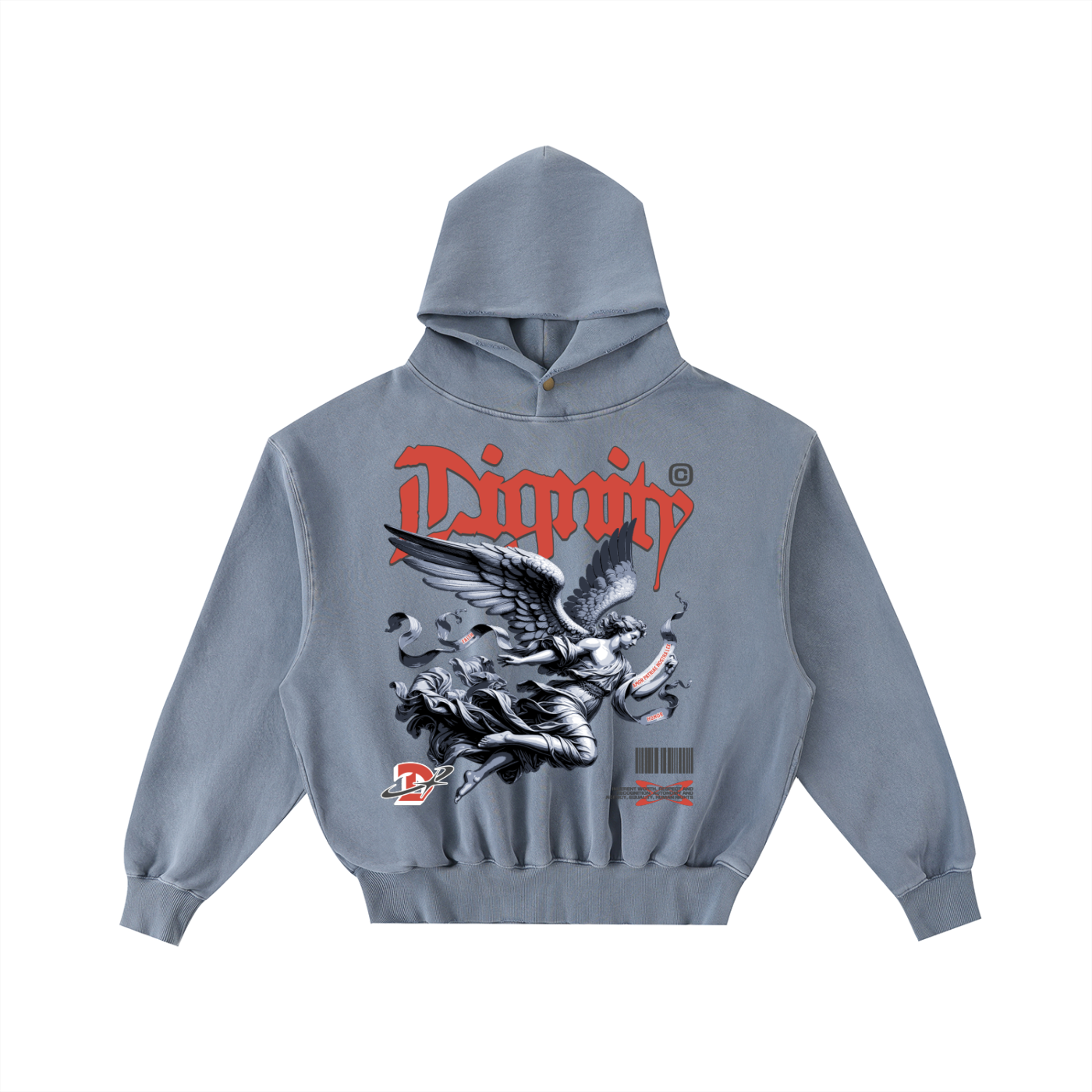 Frayed Enzyme Washed Fleece Hoodie