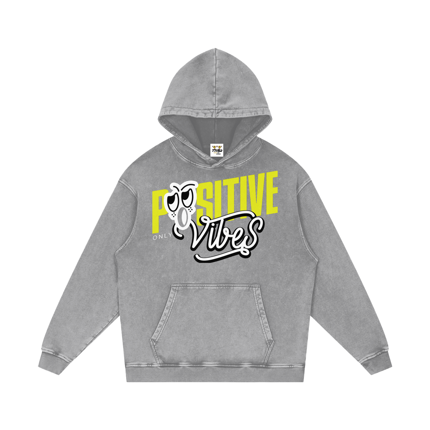 Snow Washed Loose Cotton Hoodie