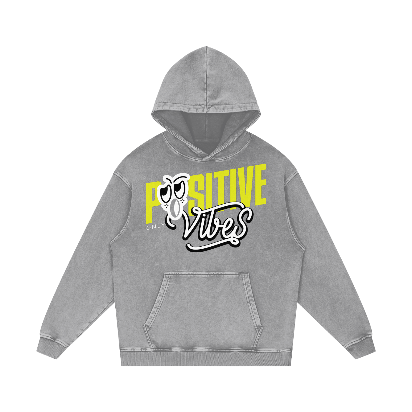 Snow Washed Loose Cotton Hoodie