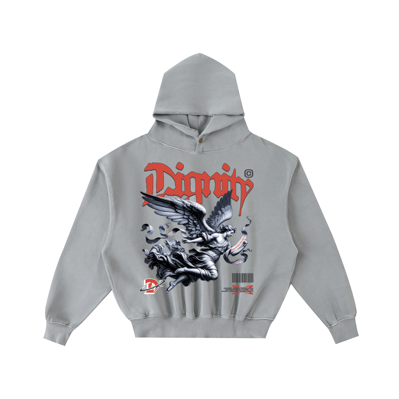 Frayed Enzyme Washed Fleece Hoodie