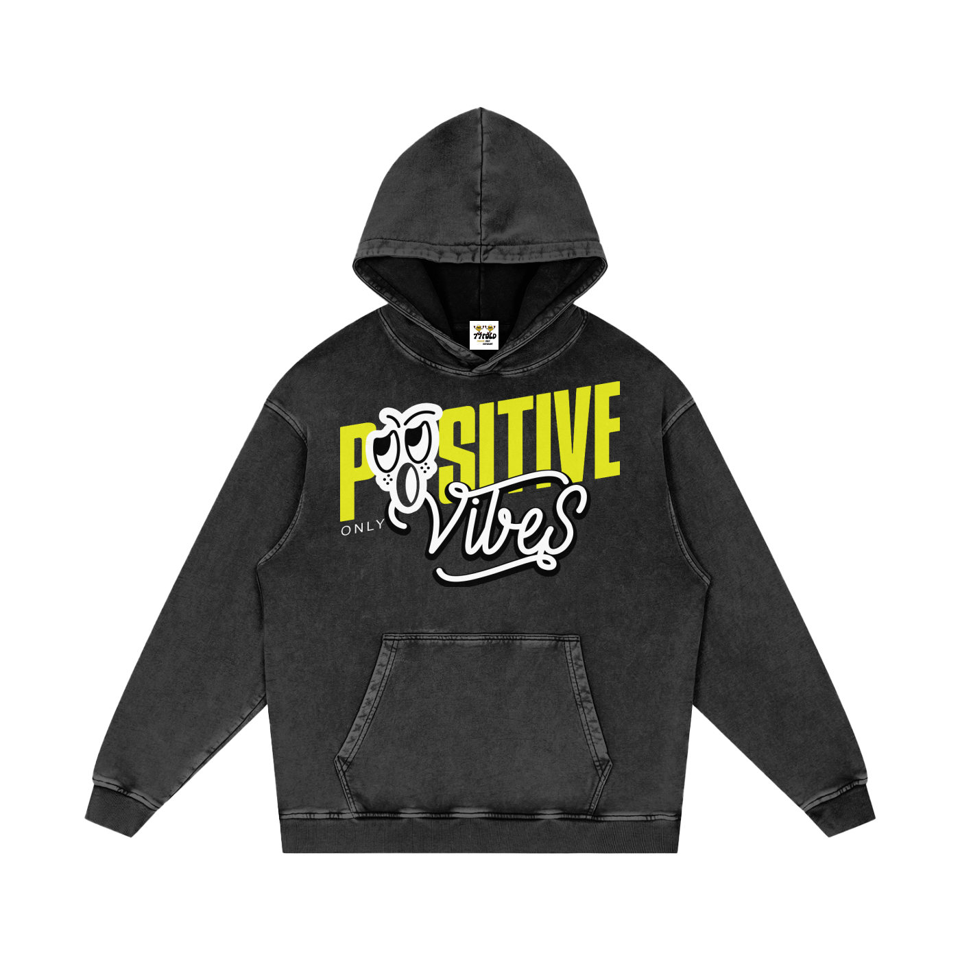 Snow Washed Loose Cotton Hoodie